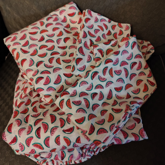 Kate Spade Queen Watermelon Print Bedding - Pink and Green - Picture 2 of 4